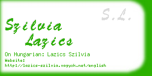 szilvia lazics business card